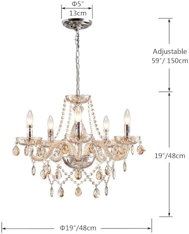 Saint Mossi 5 Light Crystal Chandelier for Home Decor