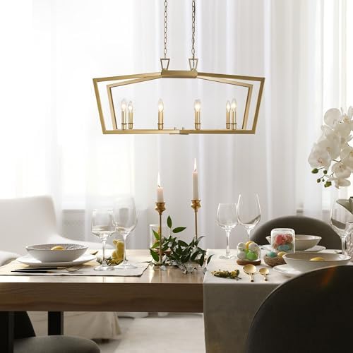 Overstock Rella 6-Light Geometric Candle Chandelier - Gold