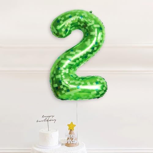 40 Inch Pixel Number 2 Foil Balloon Set of 5
