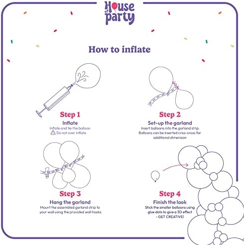 HOUSE OF PARTY Rainbow Balloon Arch Kit 135 Pcs 16 Inch