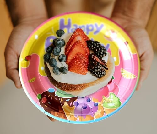 Ice Cream Plates Napkins 100PCS Birthday Party Supplies