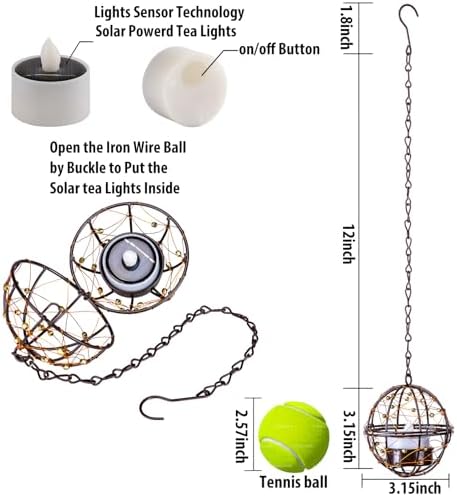 Outdoor Solar Hanging Lanterns 4 Pack Waterproof