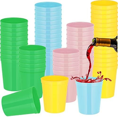 Gerrii 60 Piece 16oz Reusable Plastic Cups for Parties