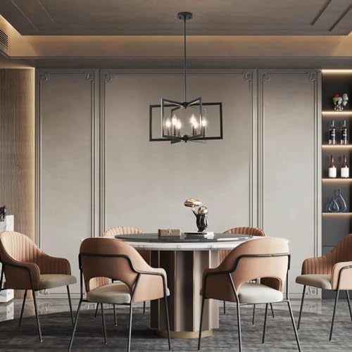 Black Chandelier Dining Room Modern Industrial Metal Lighting Fixture