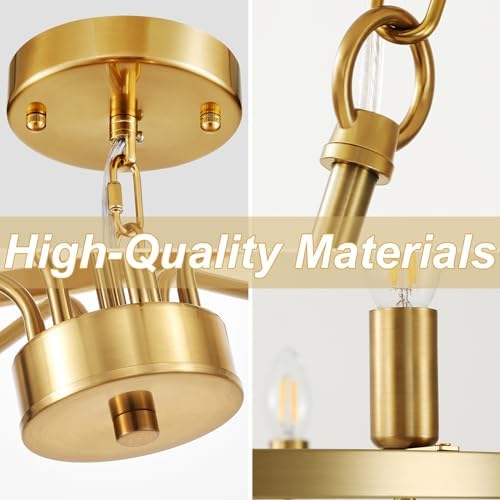 Widluth 30 Modern Gold 9-Lights Chandelier Fixture