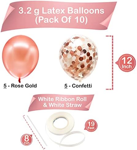 KatchOn Rose Gold 1 Balloon Banner Pack of 12