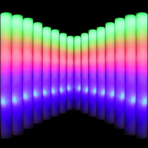 LifBetter 70 Pcs Foam Glow Sticks with 3 Modes