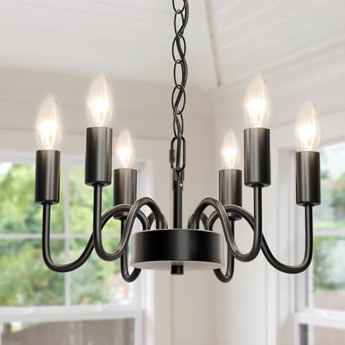 Hansang Black Chandelier with Adjustable Rope