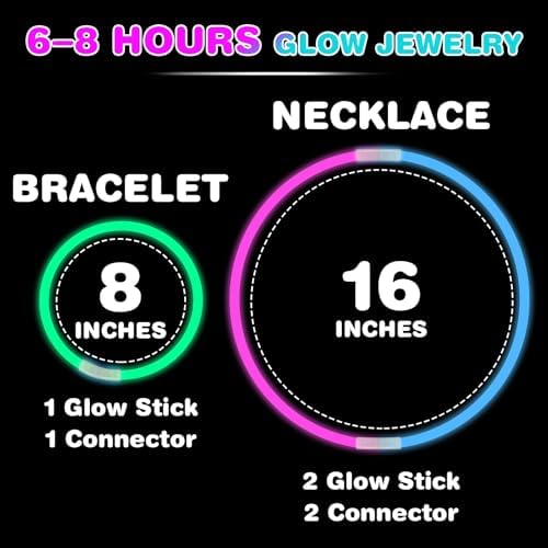YixangDD 1000PCS Ultra Bright Glow Sticks Party Pack