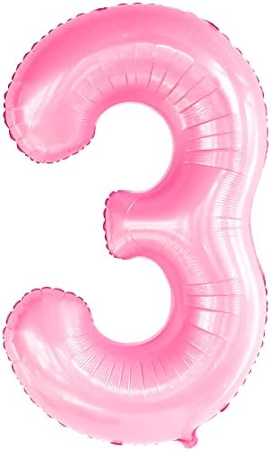 KatchOn Light Pink Number 3 Balloon Pack of 2 40 Inch