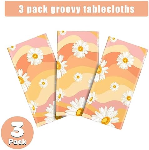 Tiamon 3 Pack Retro Hippie Tablecloths