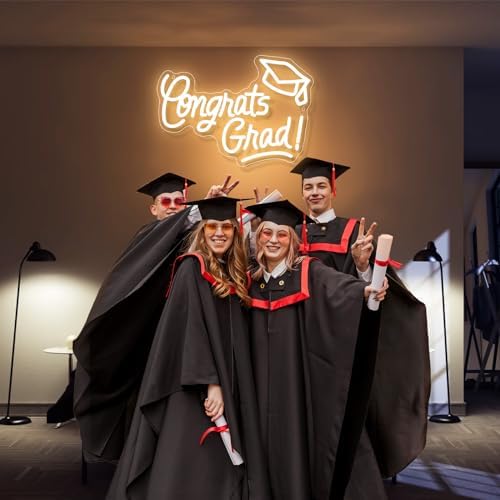 Congrats Grad Neon Sign with Cap 16x11 Inch