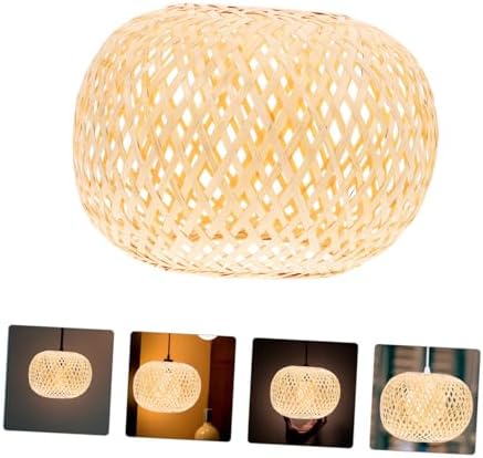 Rustic Wicker Chandelier Lampshade Decor White Basket E27