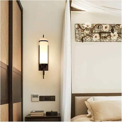 Modern Style Wall Light with LED Cylindrical Glass Shade