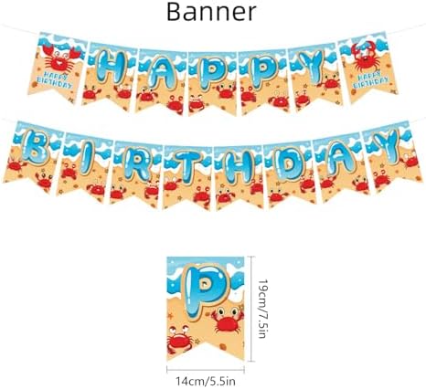 Crab Birthday Party Decorations Set