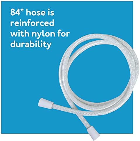 Carex Handheld Shower Head with 84 Hose and Pause Function - White