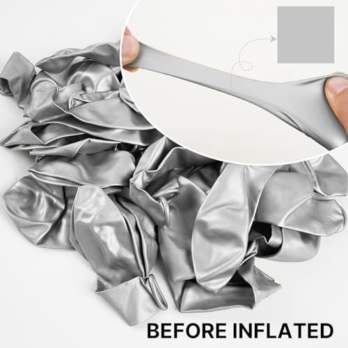 PartyWoo Metallic Silver Balloons 110 pcs Arch Kit