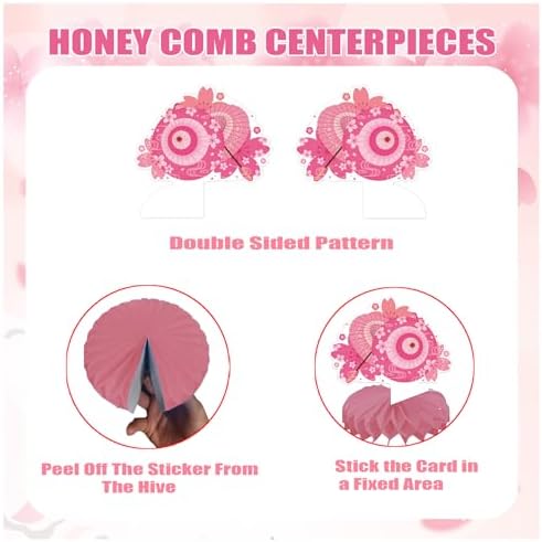 Cherry Blossom Honeycomb Centerpieces 9PCS for Party Decorations