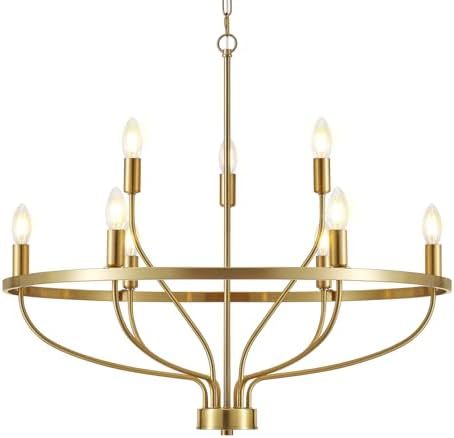Widluth 30 Modern Gold 9-Lights Chandelier Fixture