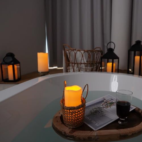 Amagic 3x6 Inch Waterproof Flameless Candles with Remote and Timer