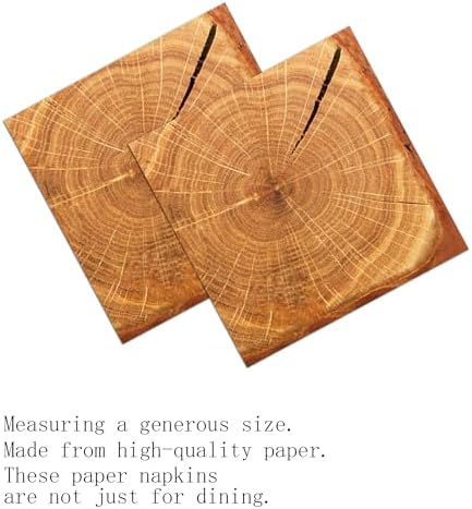 40Pcs Wood Grain Party Napkins 65x65 Inches
