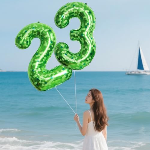 40 Inch Pixel Number 2 Foil Balloon Set of 5