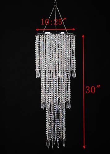 FlavorThings Iridescent Beaded Chandelier 3 Tiers