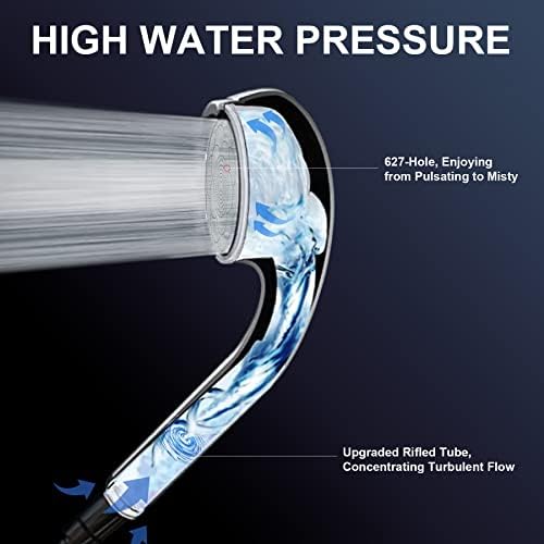 High Pressure Handheld Shower Head with 627 Holes 9 Inch