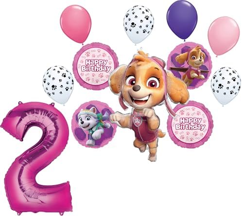 Skye and Everest 2nd Birthday Balloon Decorations 12ct