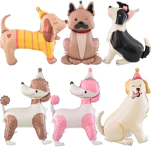 Hungdao 6pcs Dog Balloons Birthday Party Decorations
