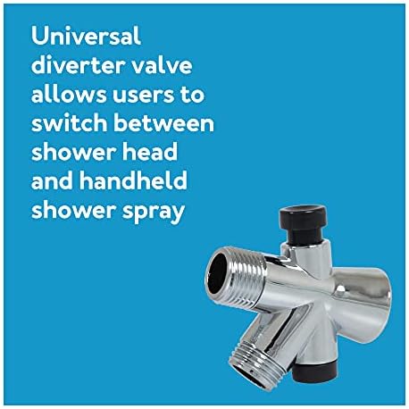 Carex Handheld Shower Head with 84 Hose and Pause Function - White