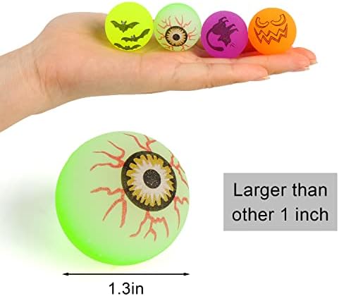 FINGOOO 24Pcs Halloween Bouncy Balls Glow in the Dark Party Favors
