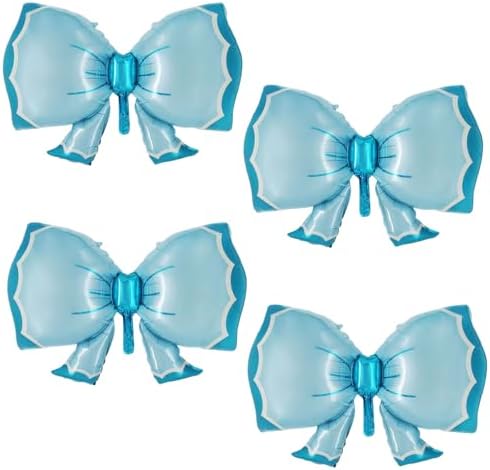 4 Piece Blue Bow Balloon Decorations for Parties