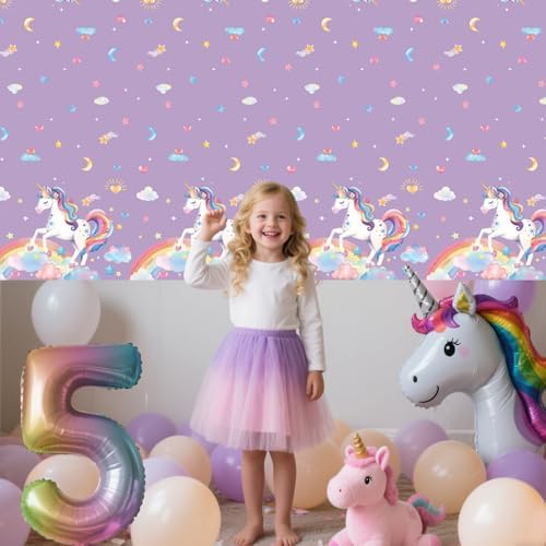 4 Pack Unicorn Tablecloths for Birthday Parties