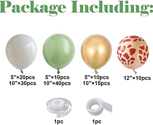 Jungle Safari Balloon Arch Kit 135pcs for Baby Shower and Birthday Party