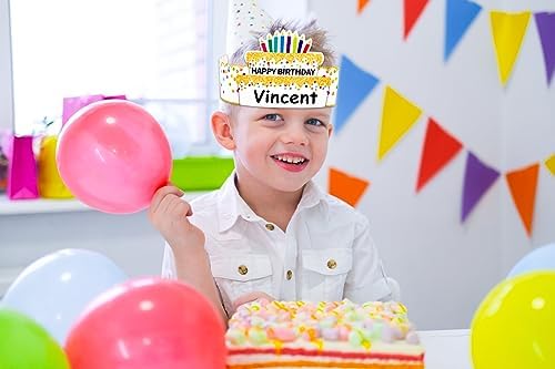 WaaHome Birthday Crowns for Kids Classroom - 24pcs Adjustable Paper Hats Headbands