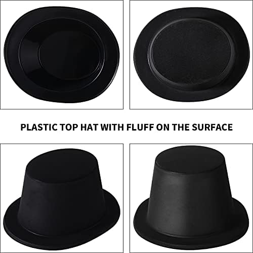 SATINIOR 24 Piece Black Plastic Top Hat Set