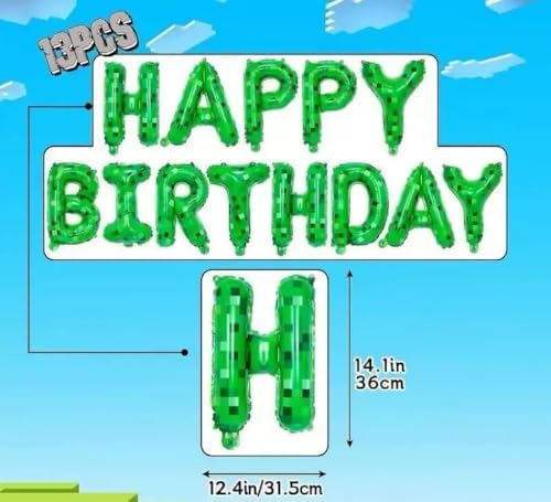 TUMEYET Cartoon Happy Birthday Balloons 16 Inch Letter Number Decorations