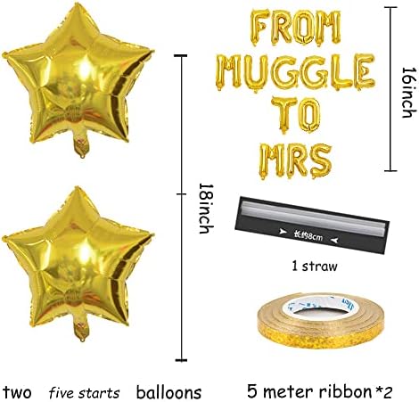 KUNGOON Muggle to Mrs Balloons Wedding Party Decor Kit
