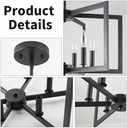 Black Chandelier Dining Room Modern Industrial Metal Lighting Fixture