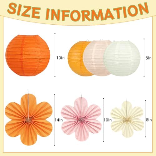 18 Pcs Autumn Pink and Orange Party Decorations Set