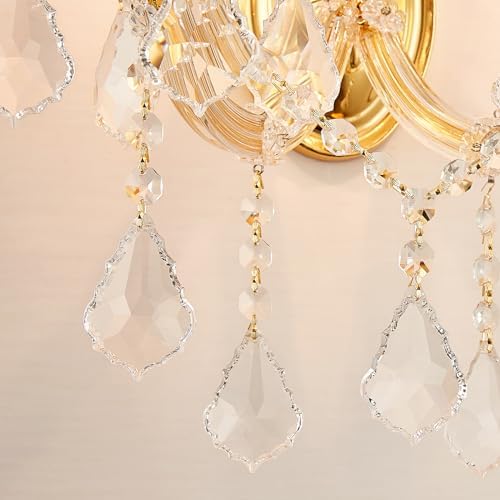 Crystal Wall Sconce Lighting 2-Light Modern Wall Light Fixture