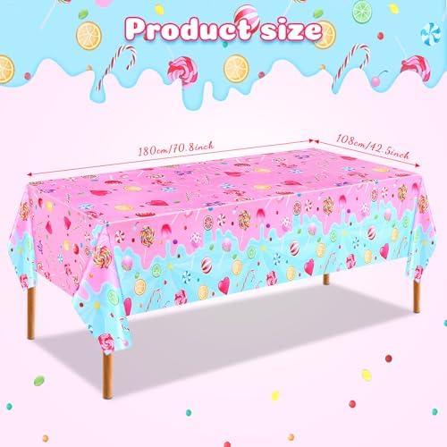 2 Pieces Candyland Tablecloth Party Decorations
