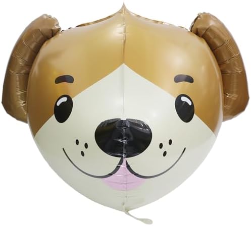 4D Dog Head Balloons 4 Pack for Pet Parties