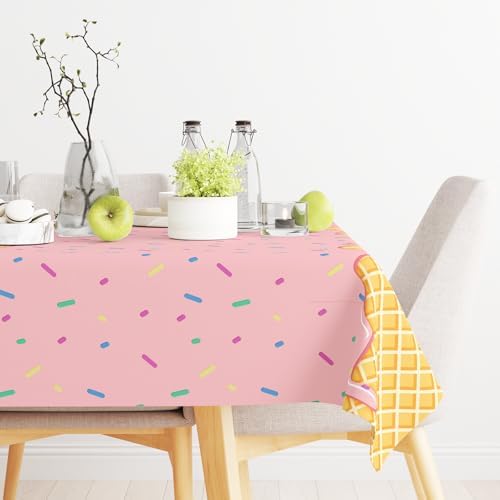2 Pack Ice Cream Tablecloth for Kids Birthday Party