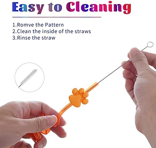 25 Piece Paw Dog Patrol Straws with Cleaning Brush