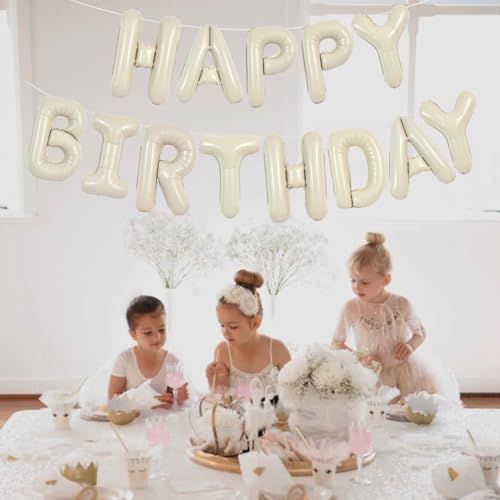 TONIFUL 16 Inch Cream White Letter Balloons Set A-Z 26 Pcs