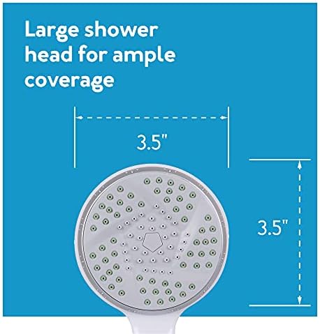 Carex Handheld Shower Head with 84 Hose and Pause Function - White