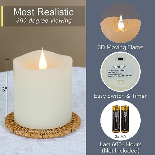 TECHLONG Flameless Candles with Remote Timer