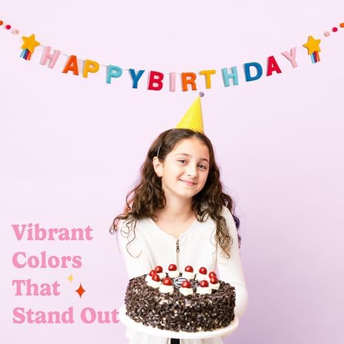 HOUSE OF PARTY Pastel Rainbow Balloons 140 Pcs Happy Birthday Banner 1